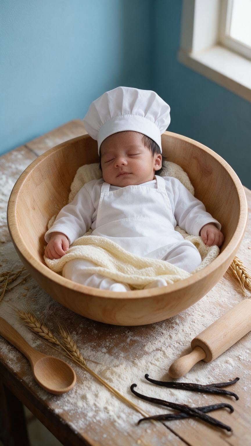 Newborn studio portrait