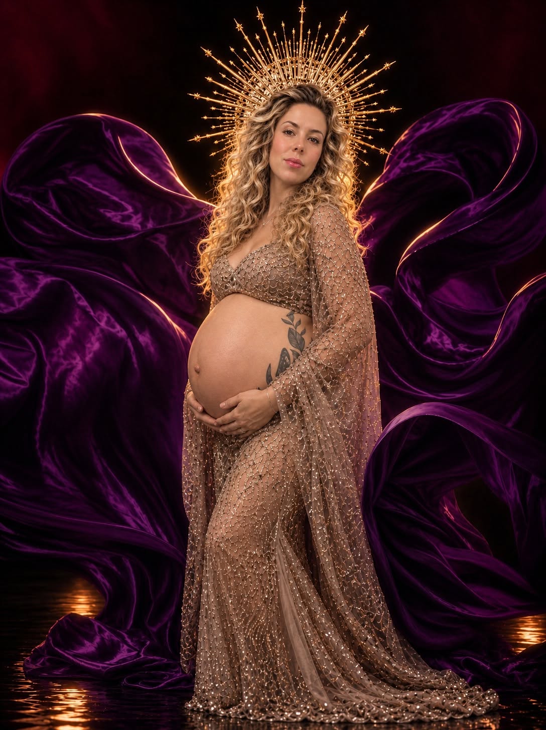 Royal Purple maternity portrait