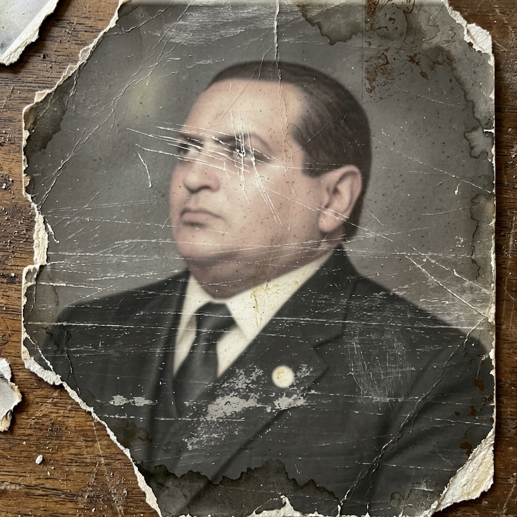 Original damaged family photograph before Pontonsoft restoration